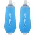 200ml/350ml/500ml Collapsible Soft Flask,BPA Free Folding Soft Water Bottle with Hanging Ring,Lightweight TPU Hydration Flask for Running Marathon Cycling Hiking(500ml-2 Packs) (Blue-500ml*2)