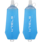 200ml/350ml/500ml Collapsible Soft Flask,BPA Free Folding Soft Water Bottle with Hanging Ring,Lightweight TPU Hydration Flask for Running Marathon Cycling Hiking(500ml-2 Packs) (Blue-500ml*2)