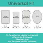 Stretch Fitted Bassinet Sheet Set BROLEX 2 Pack Cradle Sheets for Bassinet Pad (Cute Dinosaurs / 32x16 Inch)