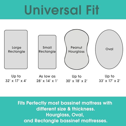 Stretch Fitted Bassinet Sheet Set BROLEX 2 Pack Cradle Sheets for Bassinet Pad (Cute Dinosaurs / 32x16 Inch)