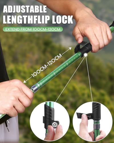 Hiking Poles 7075 Aluminum Tri (Green (39.37''-47.24''))