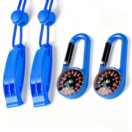 2 Pack Whistle Emergency Safety with Lanyards (blue2)