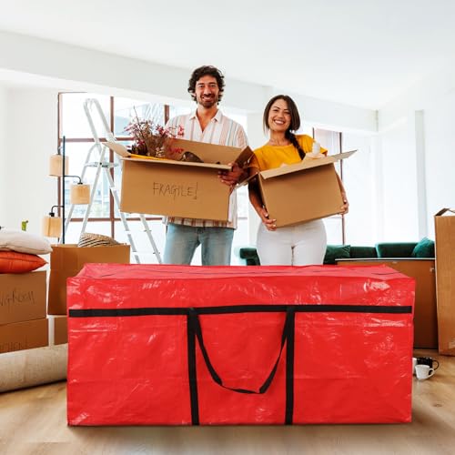 4 Pcs 176 Gallon Extra Large Moving Bags Heavy Duty Storage Bag (176 Gallon / Red)