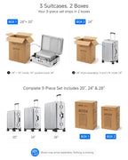 3 Piece Zipperless Luggage Set (Осеап Blue / 3 Piece Set (20/24/28))