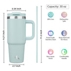 30 oz Insulated Tumbler Water Bottle with Handle (30 Ounces / Blue Haze)