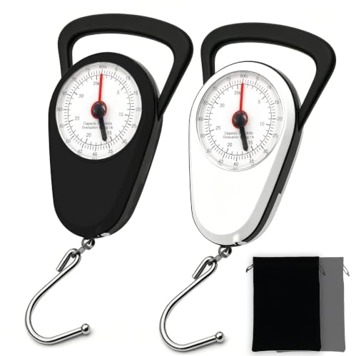 Luggage Weight Scale with Hook (White & Black)