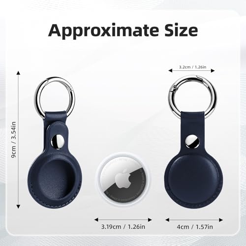 Leather Airtag Holder (Black/Dark Blue/Yellow/Red)