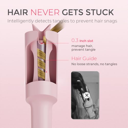 Automatic Rotating Curling Iron (1 inch / Pink)