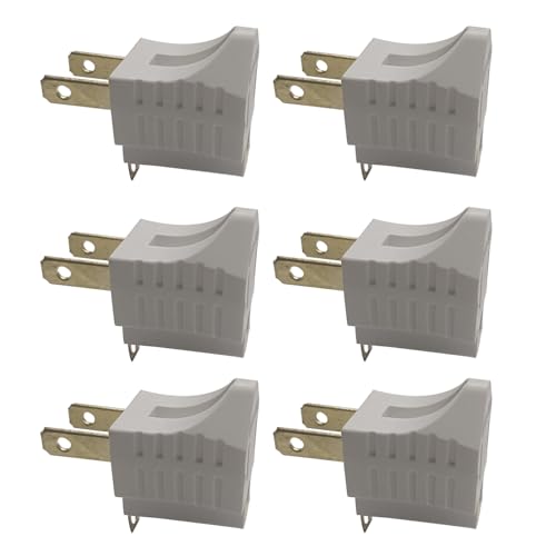 Polarized 2 Prong to 3 Prong Ground Adapter 6 Pack White (White)
