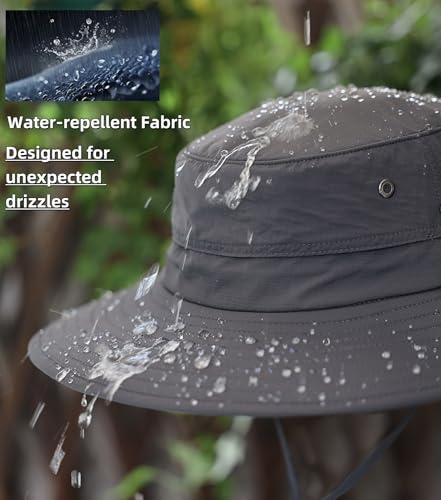 UPF50+ Mens Sun Hat Wide Brim Fishing Hat for Mens Womens Beach Bucket Hat Gardening Golf Army Green (One Size / Army Green)