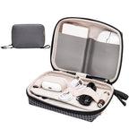Electronics Organizer Cord Organizer Travel (Black Plaid)