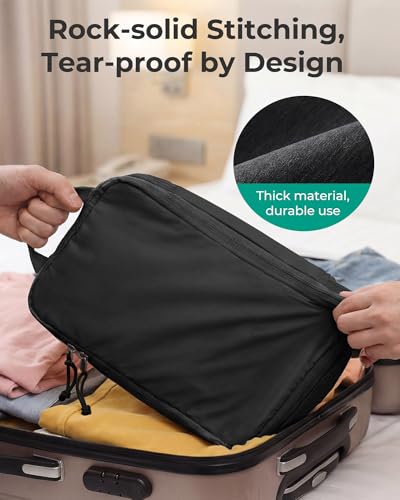 14 Set Compression Packing Cubes for Travel Essentials (Dark Black / Set of 14)