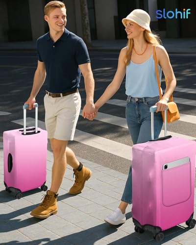 Luggage Cover for Suitcase Tsa Approved Protector (Extra Small (18-20 inches) / Pink Gradient)