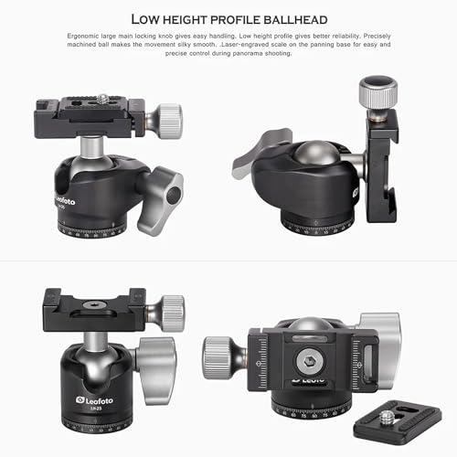 Carbon Fiber Travel Tripod Compact Ball Head LS (LS-224CX+LH-25:Max Load 6KG-4 Sections)