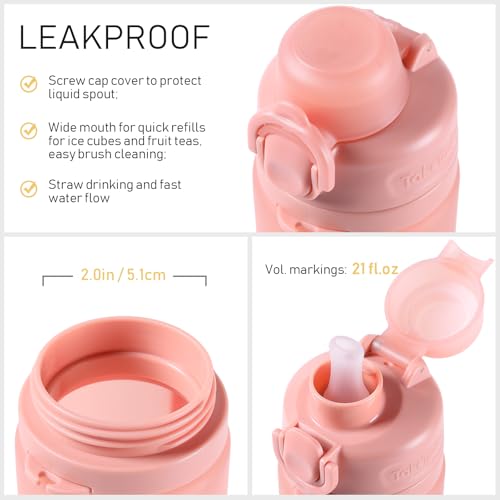 Collapsible Water Bottles with Straw for Travel (Cherry Breeze)