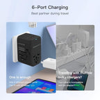 Voltage Converter Universal Travel Adapter (2 USB A+2 USB C(PD20W)(Voltage Converter) / Black)