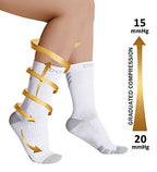 Dri tech Compression Crew Socks 15 (Large-X-Large / White (4 Pairs))
