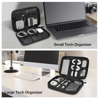 Travel Electronics Organizer Case 2 Pack (Black / Large)