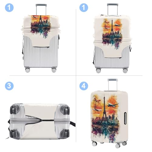 Tower Luggage Cover Washable Suitcase Protector Anti (Tower-1 / L(28-30inch suitcase))