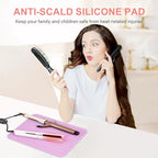 Oversize Silicone Heat Resistant Mat for Hair Tools (Purple)