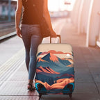 Sunset Mountain Scenery Luggage Cover Washable Suitcase Protector (X Large / Italy Sunset Mountain Scenery)
