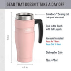 Stainless King Travel Mug with Handle (Matte Pink / 16 Ounces / Handle)