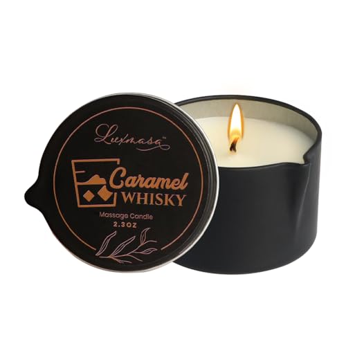 Massage Candle Soy Wax Warming Caramel Whisky Stress Relief 2.35oz