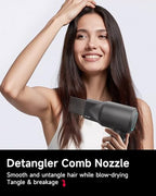 Hair Dryer with Comb & Diffuser Attachment for Curly Hair (Black-comb)