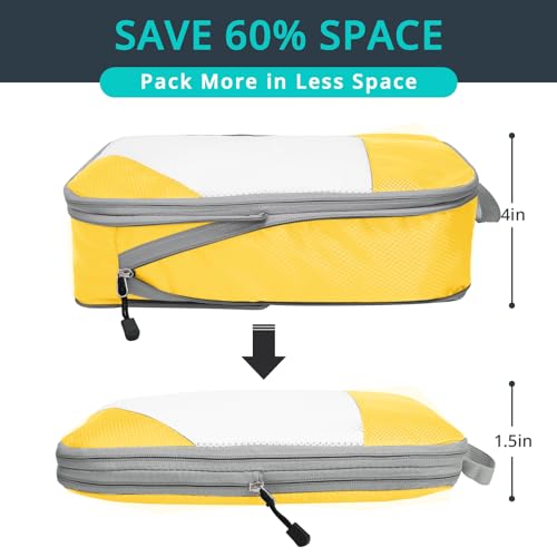 Compression Packing Cubes 6 Set (Golden Yellow / 6 pcs)