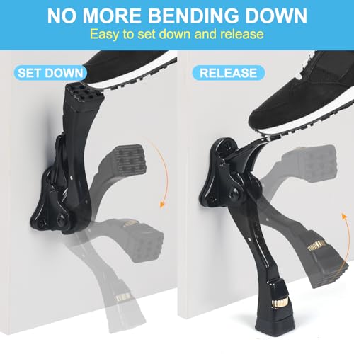 Black Kick Down Door Stoppers for Bottom of Door (Black / 4 inch x 1pack)