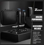 Professional Barber Hair Clippers Trimmer Shaver Set for Men,Cordless Hair Cutting Kit & Zero Gap T-Blade Trimmer & 8500 RPM Electric Shaver Combo with EVA Case,Mens Gift