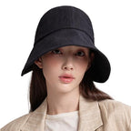 Linen Victorian Bonnet Hat Sun Cap (Small-Large / Black)
