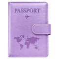Passport Holder for Travel Essentials (Light Purple / Magnetic Clasp)