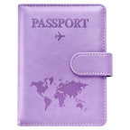 Passport Holder for Travel Essentials (Light Purple / Magnetic Clasp)