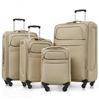 4 Piece Expandable Luggage Set (Softside Luggage(22/26/30) / Khaki+18IN)