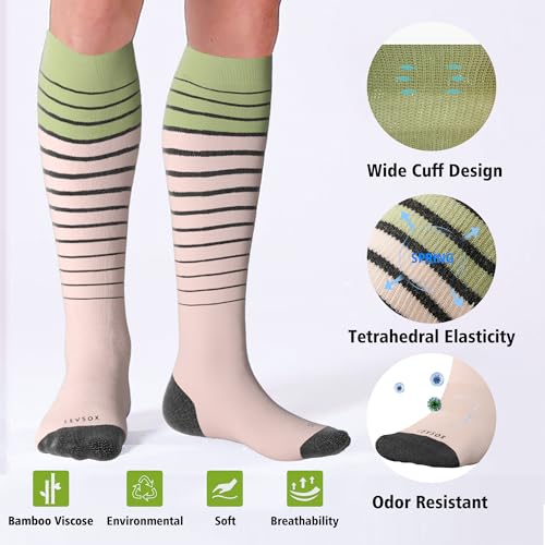 Viscose Made from Bamboo Compression Socks for Pregnant Women 20 (X-Large / 4 Pair-mix5)