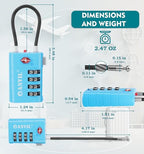 TSA Approved Luggage Locks with Search Alert Indicator (Blue)