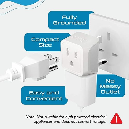 2 in 1 UK Adapters for Travel (White)