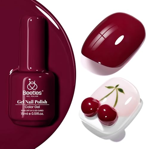 Beetles Dark Red Gel Polish (C - Creme Red | Burgundy Red)