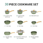 Pots and Pans Set (Green / 30-piece)