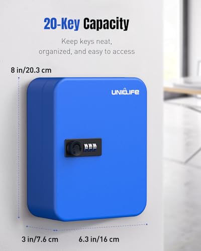 20 Keys Key Lock Box with Code (Blue / 20 Keys)