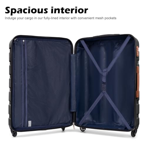 Luggage Set 3 Piece Lightweight Durable Hardshell (Apricot White)