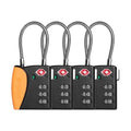TSA Approved Travel Luggage Locks (Orange / 4 Pack)