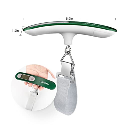 Digital Luggage Scale Vacation Travel Essentials Accessories Gifts for Traveler Portable Suitcase Handheld Weight Scale 110 lbs Hanging Baggage Travel Must Haves (Green)