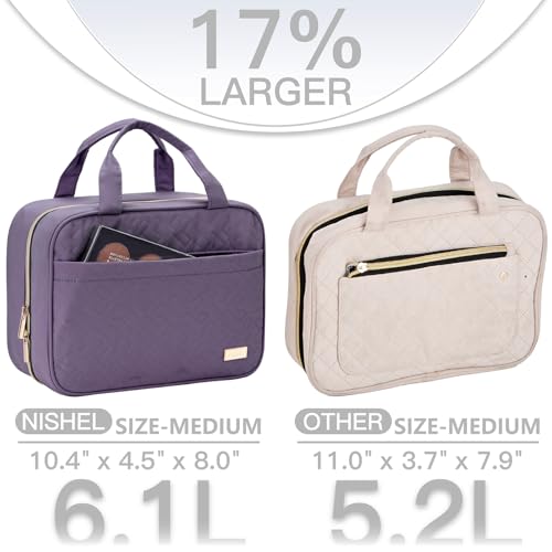 Travel Toiletry Bag for women (Medium / Purple)