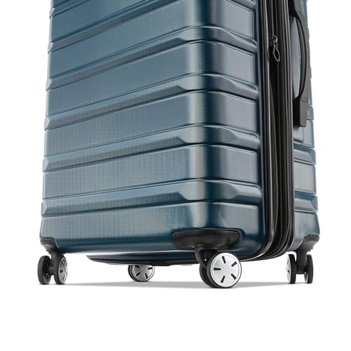 Omni 2 28 Inch Large Checked Hardside Luggage with 360° Spinner Wheels (Checked-Large Spinner / Nova Teal)