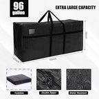 4 Pcs 96 Gallon Extra Large Moving Bags Heavy Duty Storage Bag (96 Gallon / Black)