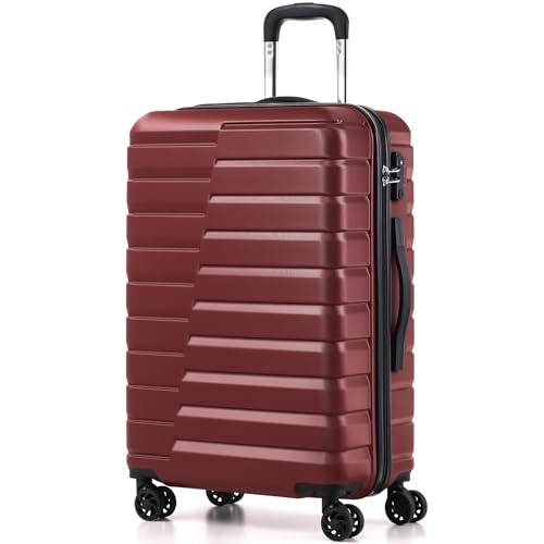 Lightweight Luggage with TSA Lock (Medium(24in) / Wine Red)