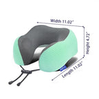 Neck Pillow for Travel with Travel Pouch (Turquoise Striped Kit)