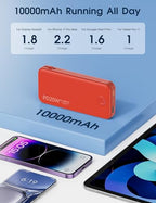 Portable Charger 10000mAh Fast Charging w (Red)